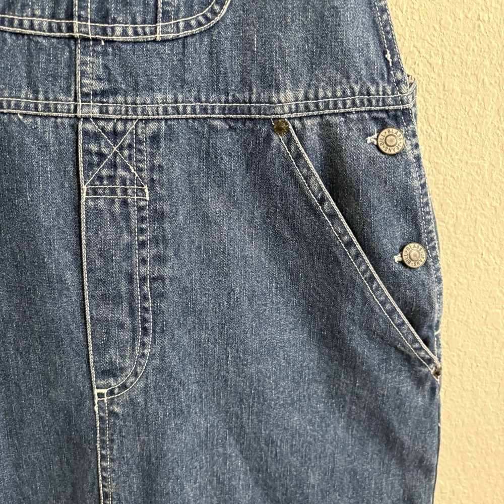 Vintage Bill Blass Jeans Denim Overall Dress Midi Pockets XS S - Picture 5 of 13